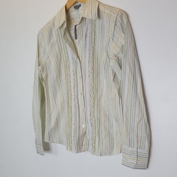 Ann Taylor Striped Button Down Shirt - Picture 4 of 10